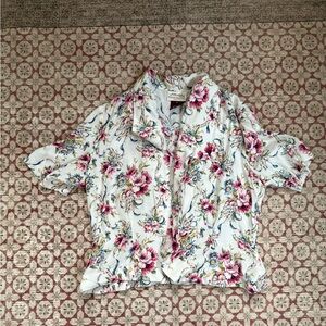 vintage floral button up